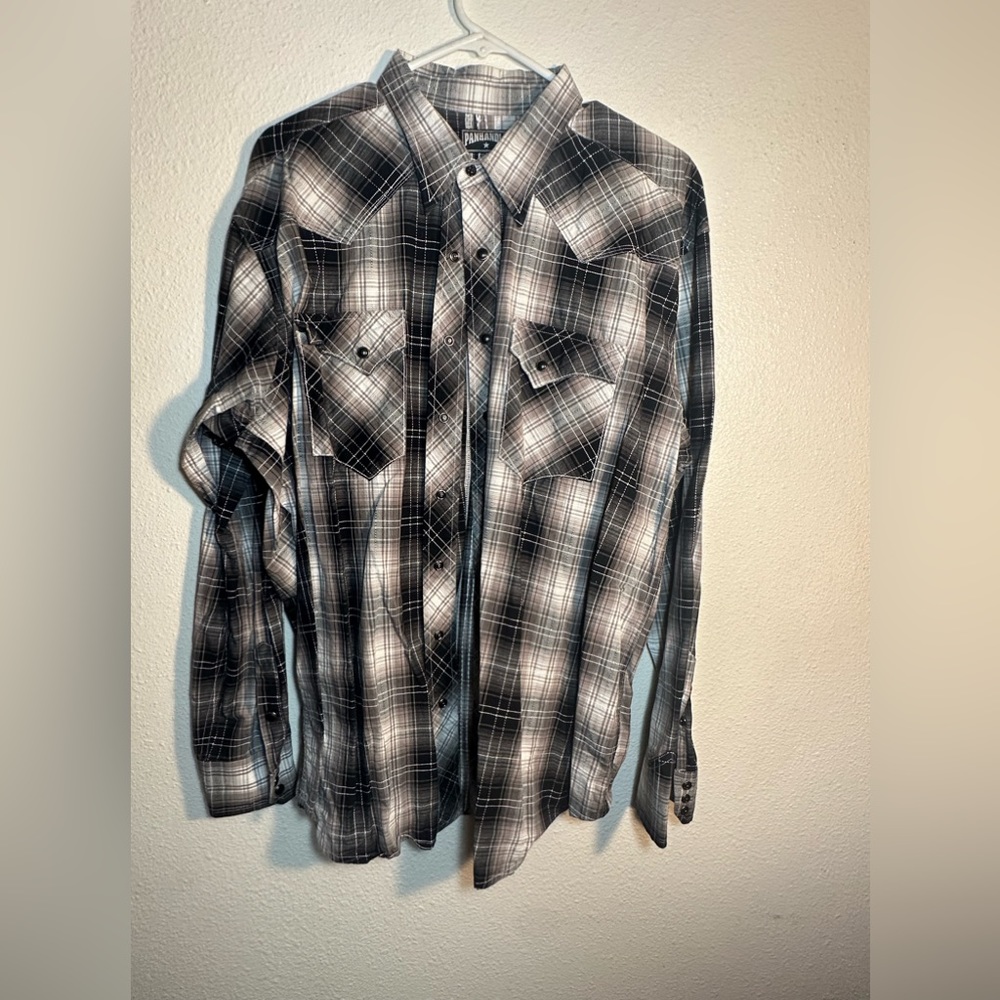 Panhandle 90s proof vintage western cowboy men button up shirt size xl slim - Picture 7 of 11